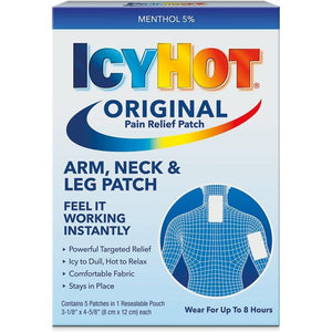 Icy Hot Original Small Pain Relief Patches (5 Count) Powerful Targeted Relief for Arm, Neck & Leg