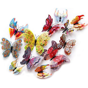 12PCS PVC 3D Butterfly Fridge Magnets Refrigerator Magnets Wall Stickers with Magnet for Wall Decor Art Decor Crafts Home Party Decoration - My Store