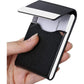 JuneLsy Business Card Holder - Professional Business Card Case Metal Name Card Holder Pocket Business Card Carrier for Men & Women with Magnetic Shut (bz-Black)