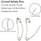 60Pcs Curved Safety Pins Size 4, 2-1/4 inch / 57mm Quilting Basting Pins, Bent Safety Pins for Quilting and Knitting (Sliver)