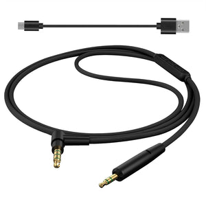 GEEKRIA Audio Cable with Mic Compatible with Bose QuietComfort Ultra/SE/45/35 II Headphones, 3.5mm to 2.5mm Replacement Stereo Cord with Inline Microphone (4 ft/1.2 m)