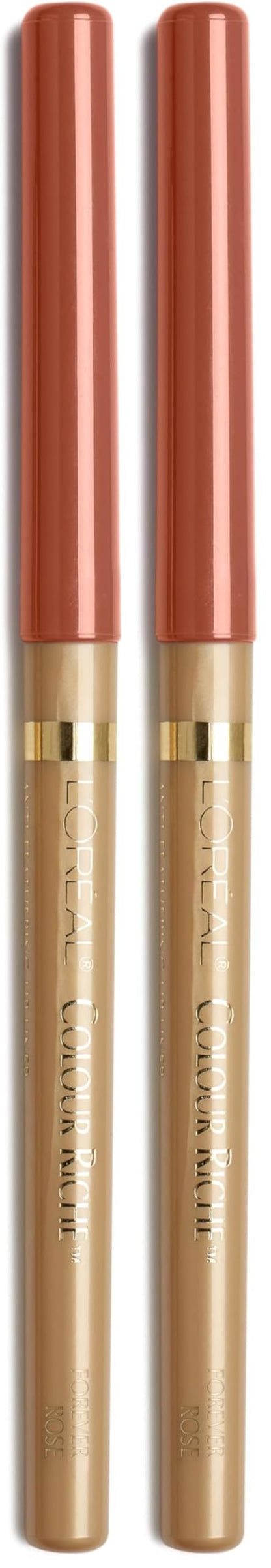 Buy now L'Oreal Paris Colour Riche Lip Liner Pencil, Creamy Lip Liner with Omega 3 and Vitamin E, 783 More Chocolate (Brown) Forever Rose 0.01 Ounce (Pack of 2) at indiglob india