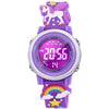 3D Cartoon Waterproof Watches for Girls with Alarm - Best Toys Gifts for Girls Age 3-12 - Dark Purple