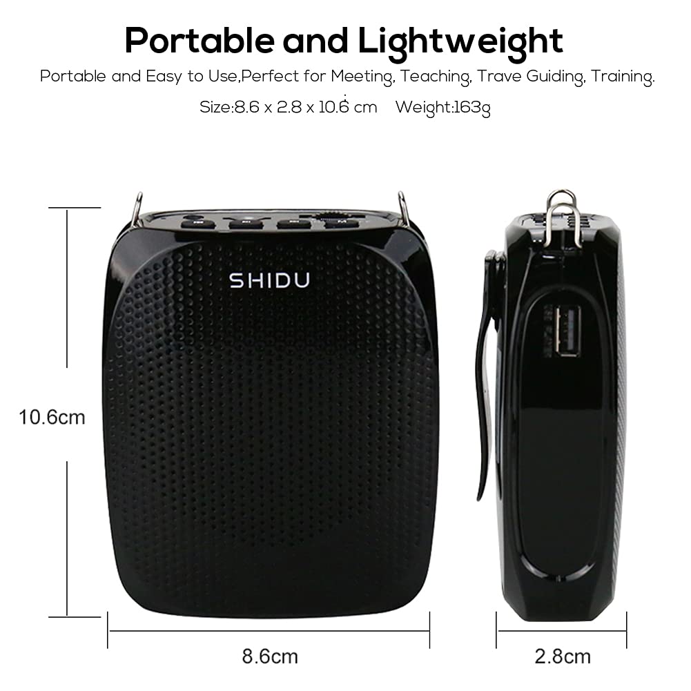 Buy now SHIDU S615 Wireless Voice Amplifier, 10W Portable Mini Amplifier with AUX Connectivity, Rechargeable for Teachers, Tour Guides, Coaches, Yoga Fitness Instructors at indiglob india