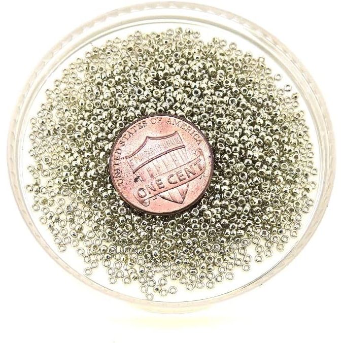 Buy now Miyuki Round Rocaille's Seed Beads Size 15/0 8.2g Duracoat Galvanized Silver 15-4201 at indiglob india