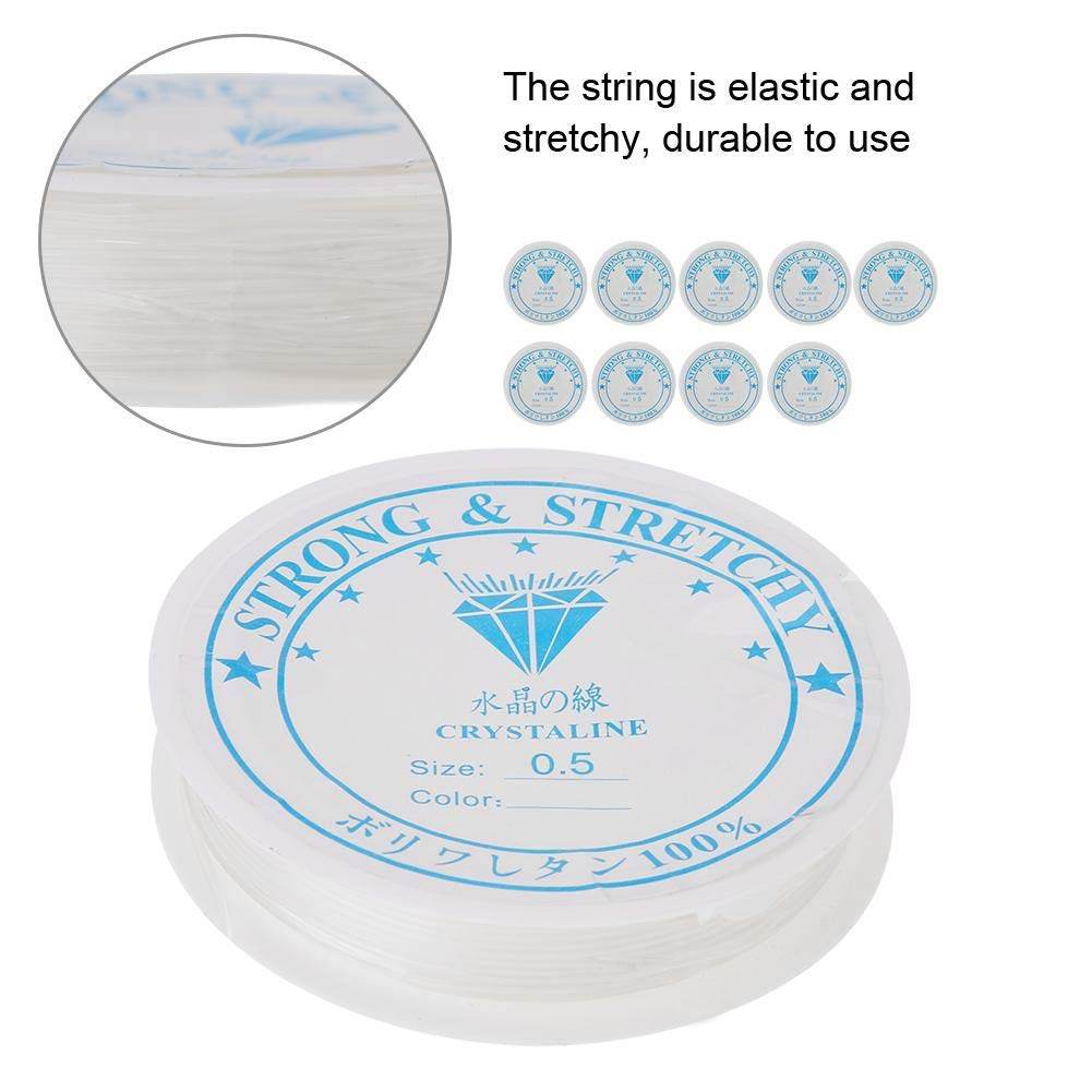 10 Rolls Elastic String, 0.5mm/18m Strong Crystal Stretchy Elastic Line Transparent Beading String Thread for Jewelry Making Beading Bracelet Wire (0.5mm/18m) - My Store