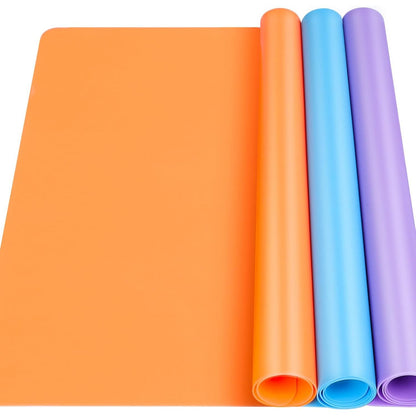 LEOBRO Silicone Mats, 3 PCS 15.7” x 11.7" Silicone Mat for Crafts, Resin Molds, Play Dough Mat, Silicone Sheets for Epoxy Resin, Clay, Crafts