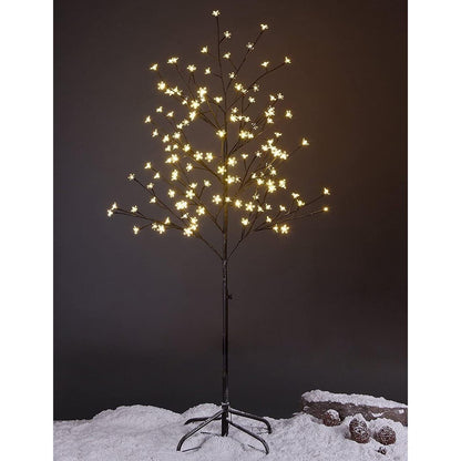 Lightshare Cherry Blossom Tree 5FT 128 LED Lighted Tree for Decoration Inside and Outside, Home Patio Wedding Festival Christmas Decor, Warm White