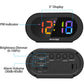 REACHER Small Digital Rainbow LED Alarm Clock with Snooze, Easy to Use, Full Range Brightness Dimmer, Adjustable Alarm Volume, Outlet Powered, Compact Clock for Bedroom, Bedside, Desk, Shelf…