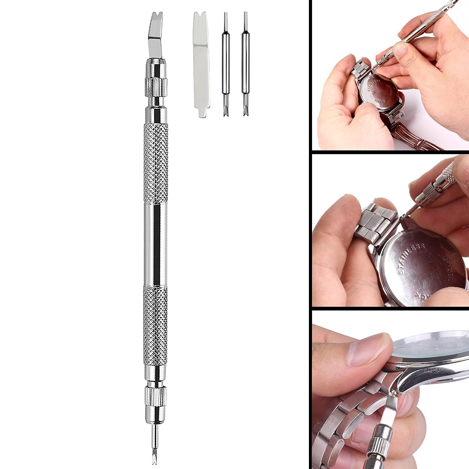 Buy now Watch Band Strap Link Pins Remover Repair Tool,24 in 1 Kit with 6 Extra Tips Replacement,20PCS Cotter Pin,Spring Bar Tool Set,1PCS Head Hammer at indiglob india