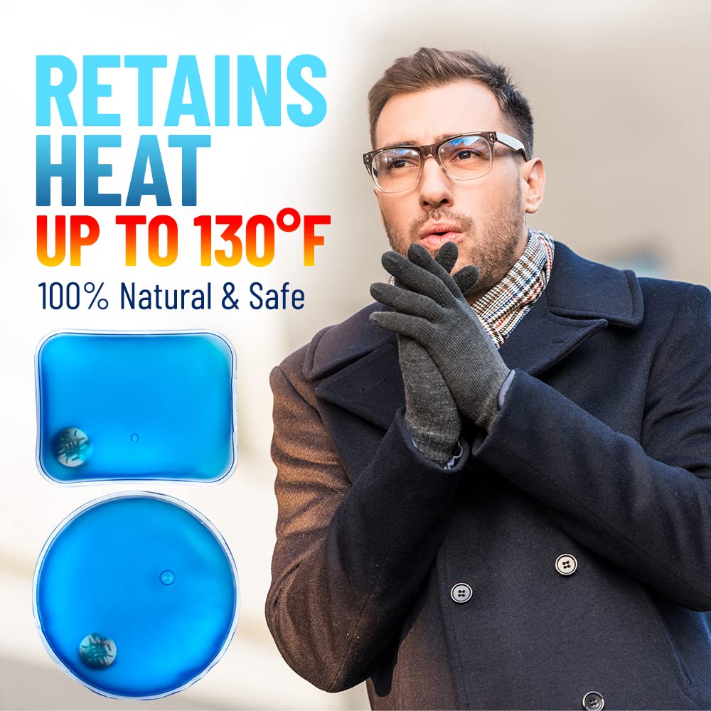 Buy now Reusable Heat Packs, Set of 8 - Gel Hand Warmer with Snap to Heat Metal Disc Technology for One Click Heating - Instant to Go Pocket Hand Warmer with Gift Packaging at indiglob india