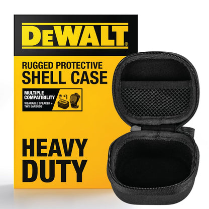 Buy now DEWALT Heavy Duty Protective Headphone Case for TWS Earbuds & Wearable Speaker, Compact Lightweight w/EVA Headphone Case Hard Shell, Shockproof, Water-Resistant, Soft Interior & Accessory Mesh Pocket at indiglob india