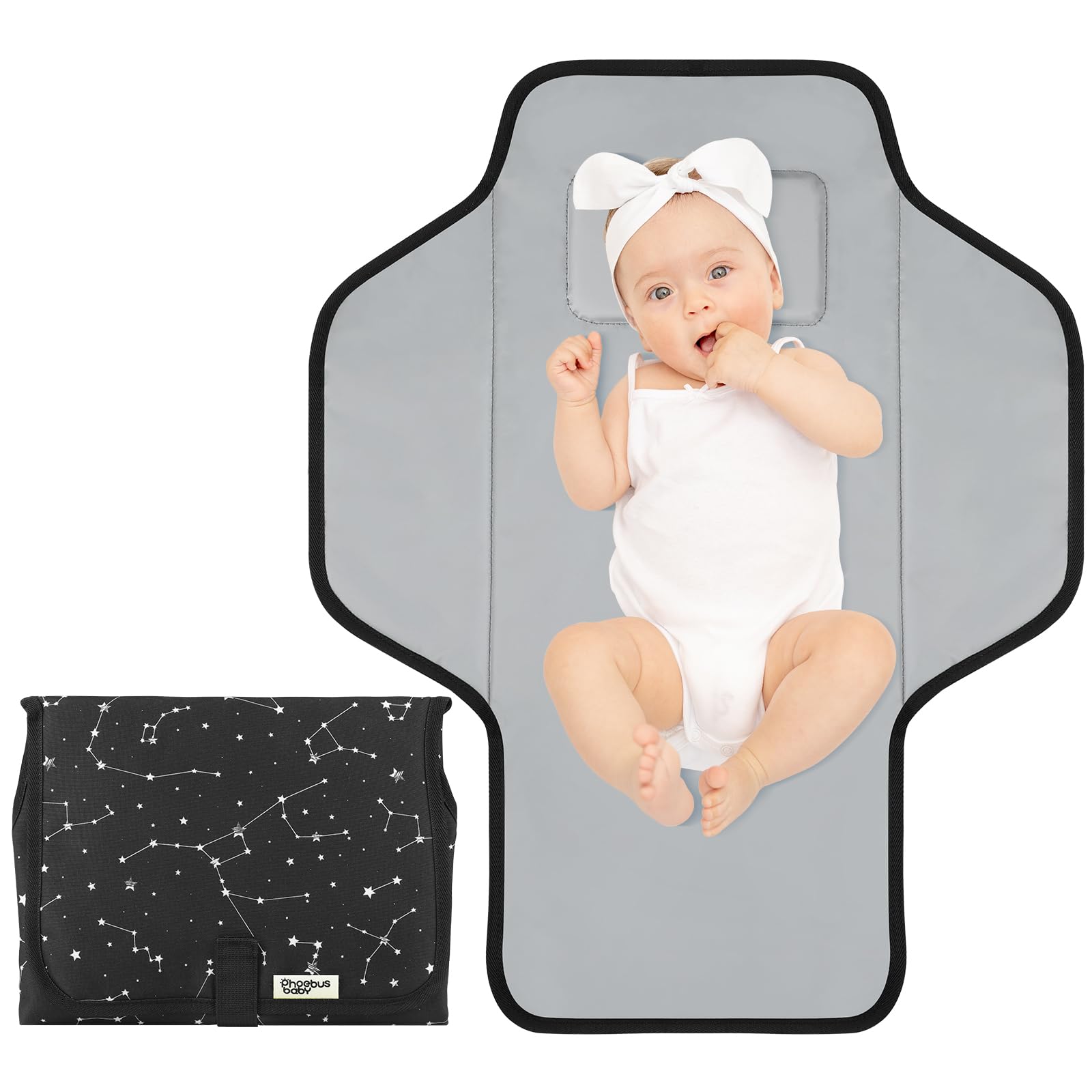 Buy now Baby Portable Changing Pad Travel - Waterproof Compact Diaper Changing Mat with Built-in Pillow - Lightweight & Foldable Changing Station, Newborn Shower Gifts at indiglob india