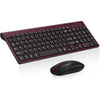 cimetech EasyTyping KF10 Wireless Keyboard and Mouse Combo, [Silent Scissor Switch Keys][Labor-Saving Keys] Ultra Slim Wireless Computer Keyboard and Mouse, Easy Setup for PC/Laptop/Windows - Wine Red - 1-Wine Red