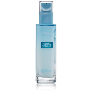 L'Oreal Paris Skincare Hydra Genius Daily Liquid Care Oil-Free Face Moisturizer for Normal to Dry Skin, Hyaluronic Acid Moisturizer for Face with Aloe Water and Hyaluronic Acid, 3.04 fl. oz.