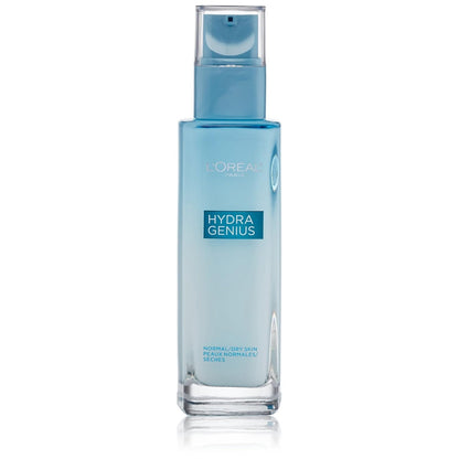 L'Oreal Paris Skincare Hydra Genius Daily Liquid Care Oil-Free Face Moisturizer for Normal to Dry Skin, Hyaluronic Acid Moisturizer for Face with Aloe Water and Hyaluronic Acid, 3.04 fl. oz.