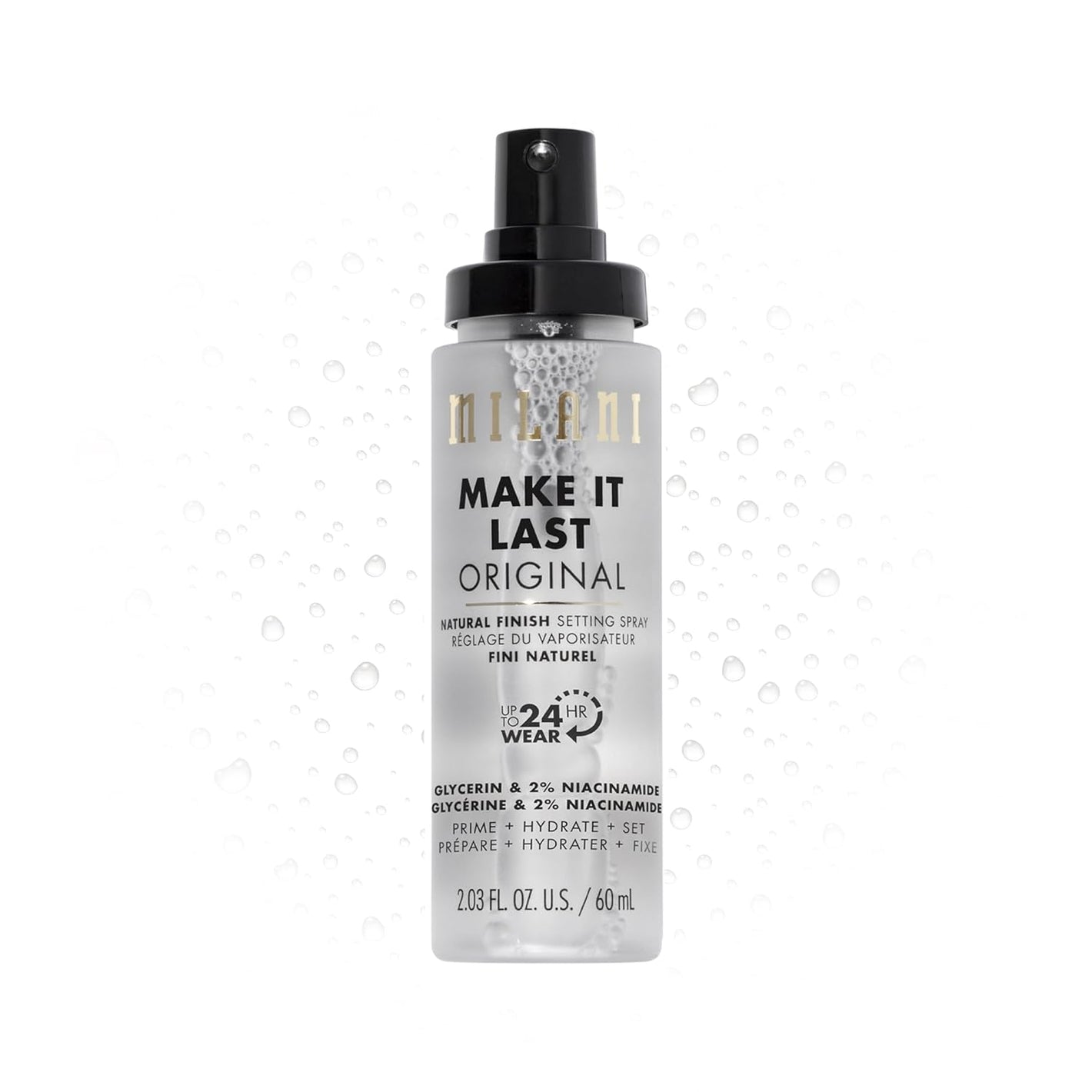 Milani Setting Spray + Primer, Make It Last Original - Natural Finish with Niacinamide for Hydration, Setting Spray for Makeup and Face Primer, 3-in-1 Prime + Hydrate + Set, 2.03 Fl. Oz