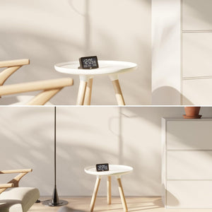 Braun Digital Alarm Clock with Date, Month and Temperature Displayed, Negative LCD Display, Quick Set, Crescendo Beep Alarm in Black, Model BC10B (1-Pack)