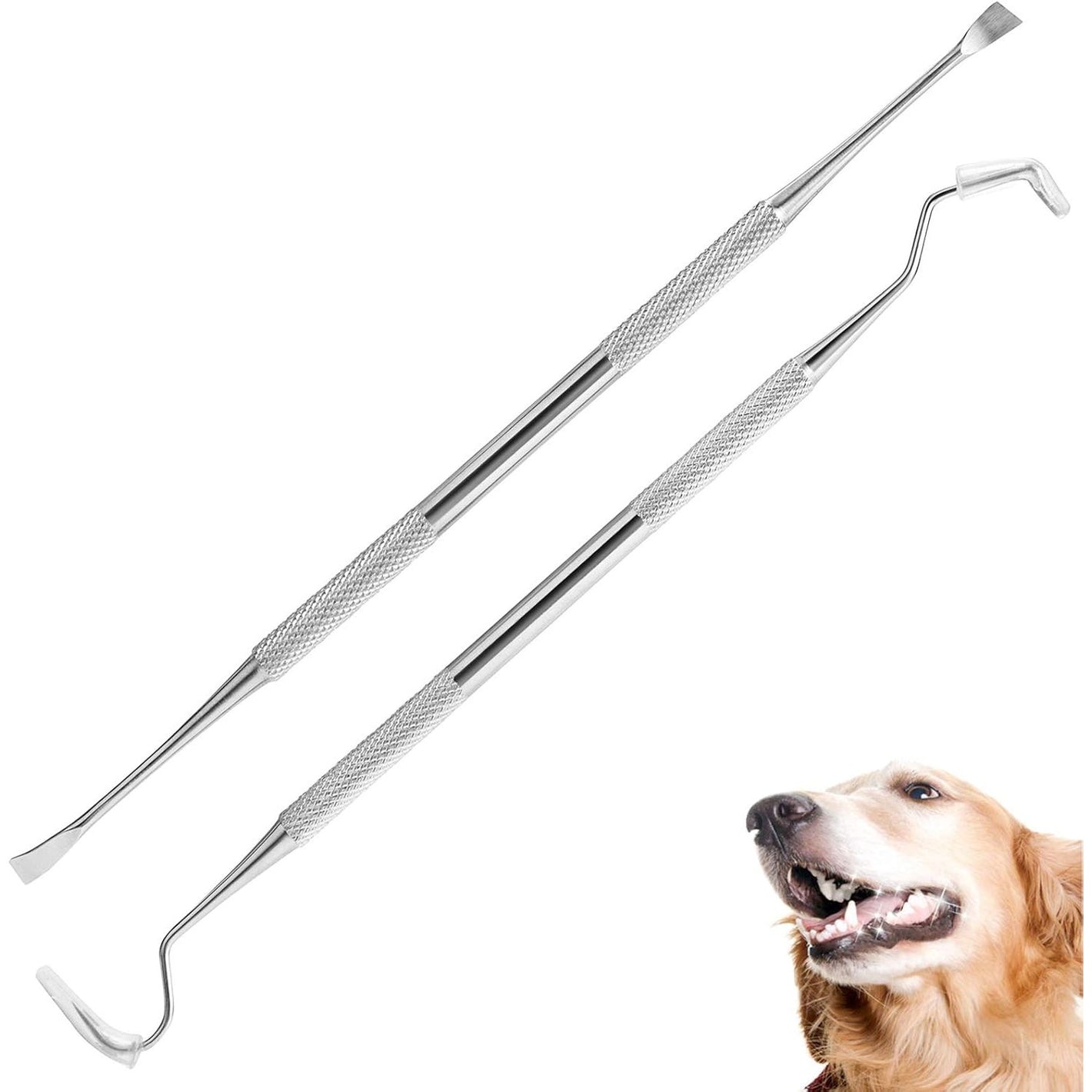 Dog Teeth Cleaning Tools Tarter Remover Canine Dental Scraper Scaler Tools Pet Tooth Cleaner Stainless Steel with Double Head