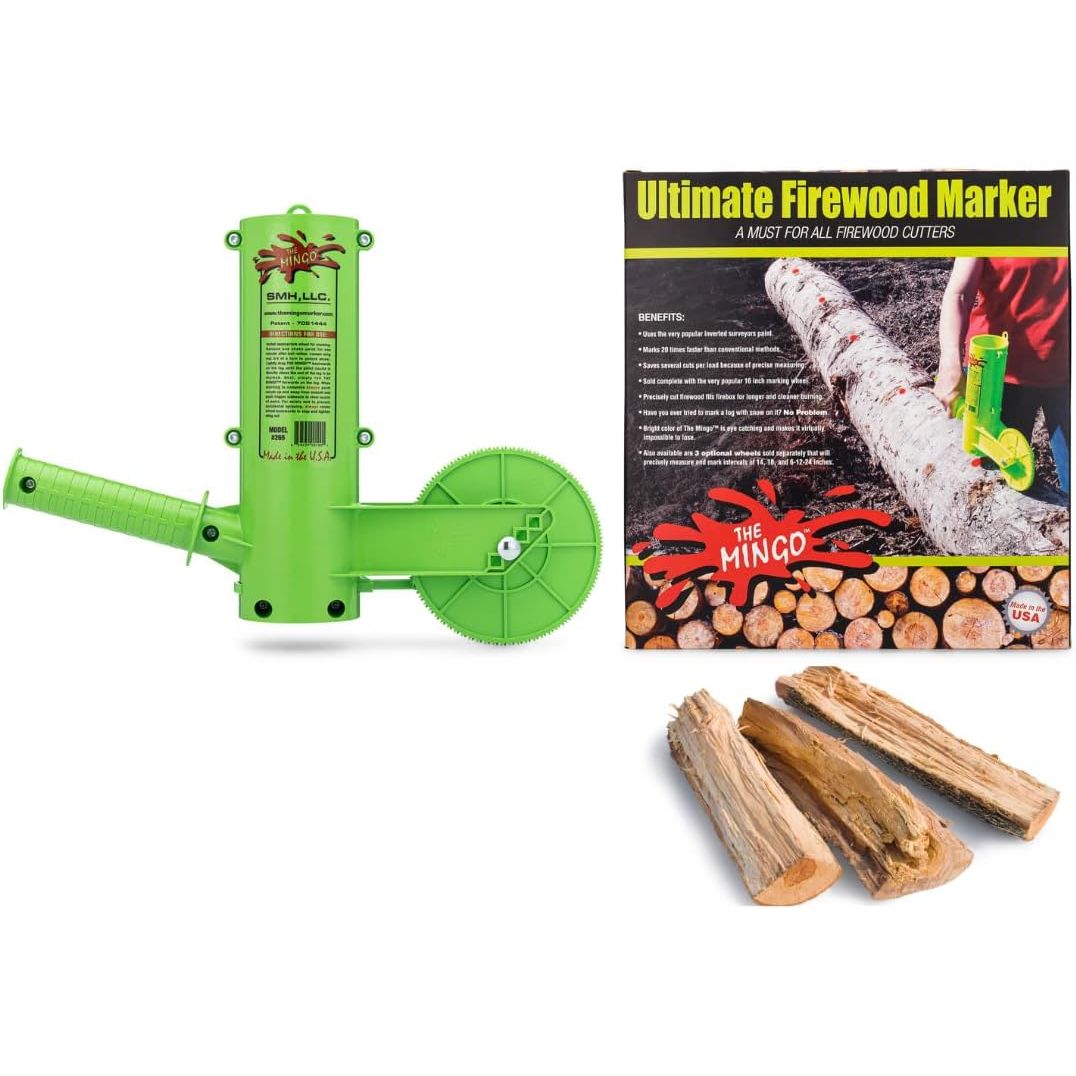 Buy now THE MINGO Ultimate Firewood Measuring Tool - Chainsaw Fire wood Marking Tool With Marking Wheels - Log Paint Marker -Measuring Accessory For Chainsaw - Logging Accessory (Mingo Marker With 16" Wheel) at indiglob india
