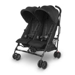 Buy now UPPAbaby G-Link V2 Double Umbrella Stroller / Lightweight Design / One-Step Fold + Recline / XL Basket + Canopy / Cup Holder Included / Jake (Black/Carbon Frame) at indiglob india