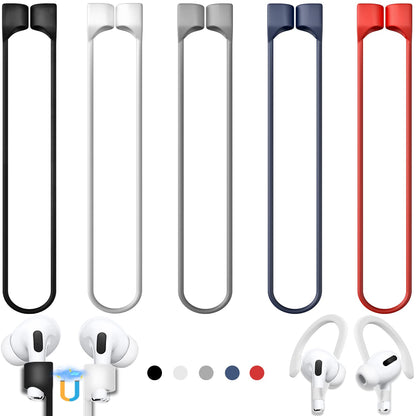 Buy now 5 Pack Ultra Strong Magnetic AirPods Pro Straps, Anti-Lost Neck Cord for AirPods Pro 3 2025,AirPods 4th, AirPods Pro 2nd/1st, AirPod 3rd, AirPod 2nd/1st - 5 Pcs Silicone Sports Lanyard and 2 Ear Hook at indiglob india