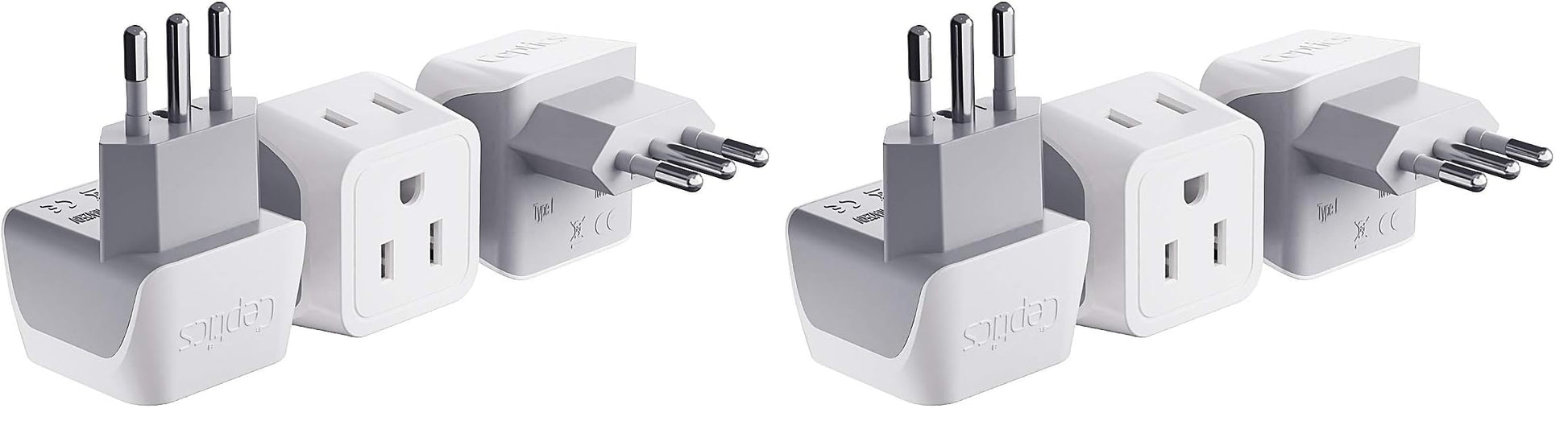Buy now Ceptics Schuko Germany, France Plug Adapter, Dual Input - Ultra Compact Light Weight - Usa to Russia, South Korea Travel Adaptor Plug - Type E/F (3 Pack) at indiglob india