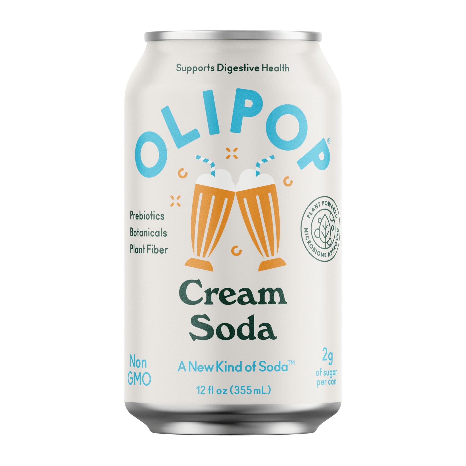 Buy now OLIPOP Prebiotic Soda Pop, Cream Soda, Prebiotics, Botanicals, Plant Fiber, 12 fl oz (4 Cans) at indiglob india
