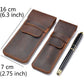 Daimay Leather Pen Case Holder Handmade Fountain Multi Pens Pouch Crazy Horse Leather Pen Protective Sleeve Cover Large – Brown