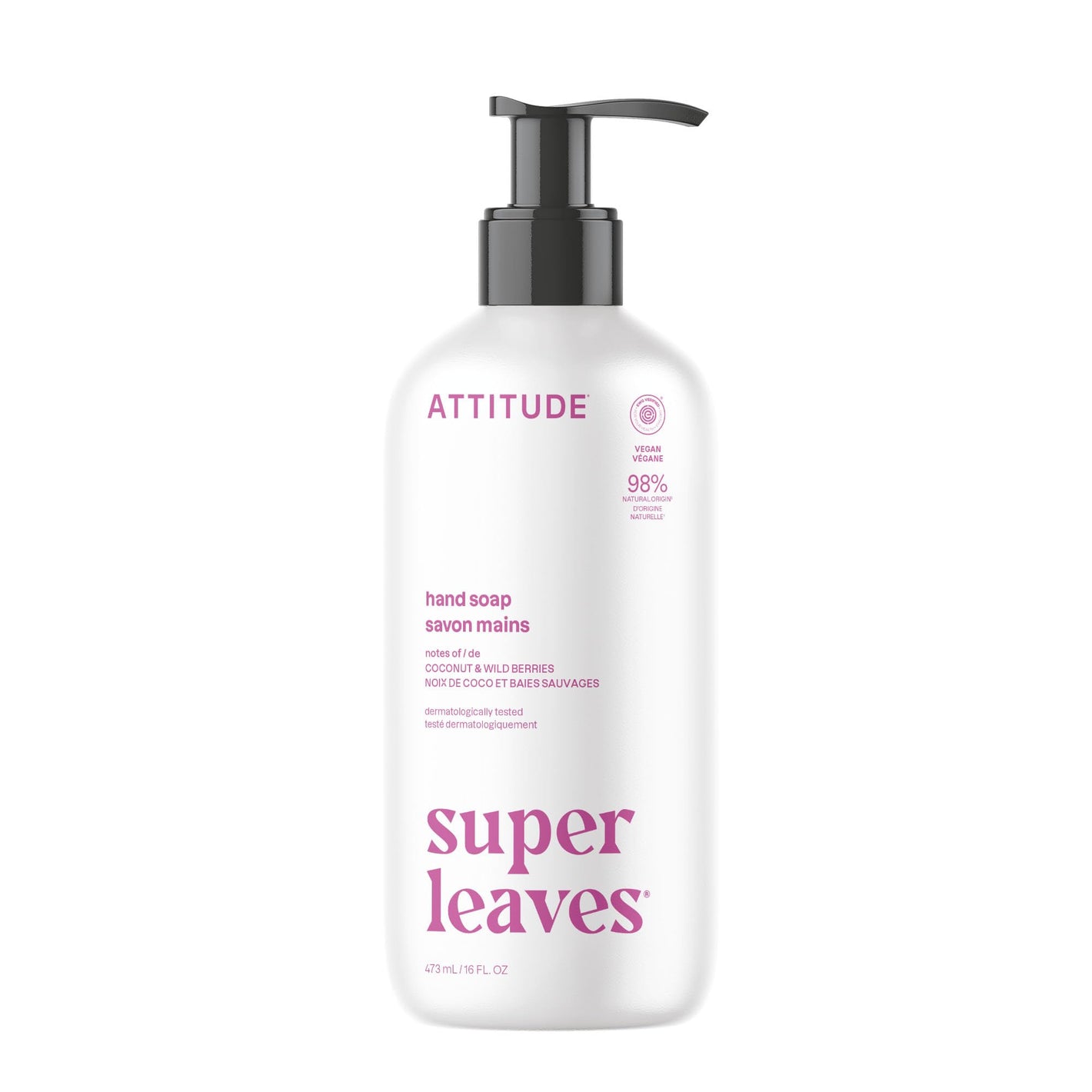 Buy now ATTITUDE Liquid Hand Soap, EWG Verified, Plant and Mineral-Based, Vegan Personal Care Products, Coconut & Wild Berries Scent, 16 Fl Oz at indiglob india