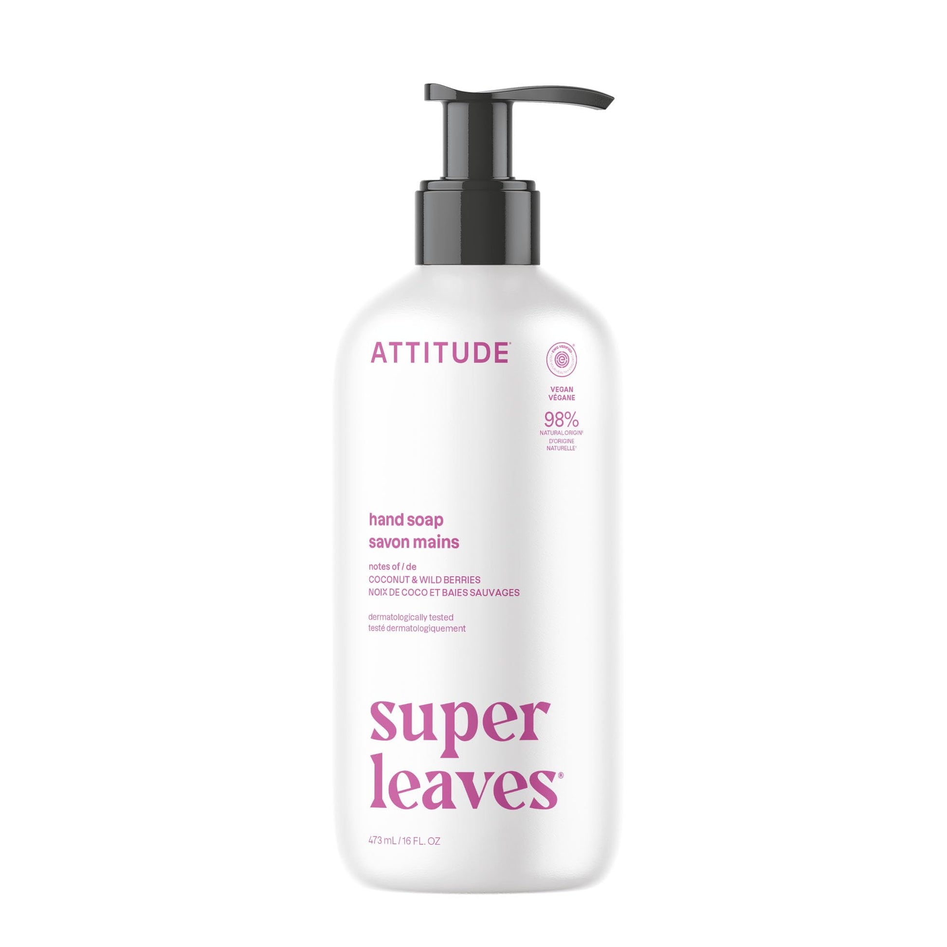 Buy now ATTITUDE Liquid Hand Soap, EWG Verified, Plant and Mineral-Based, Vegan Personal Care Products, Coconut & Wild Berries Scent, 16 Fl Oz at indiglob india
