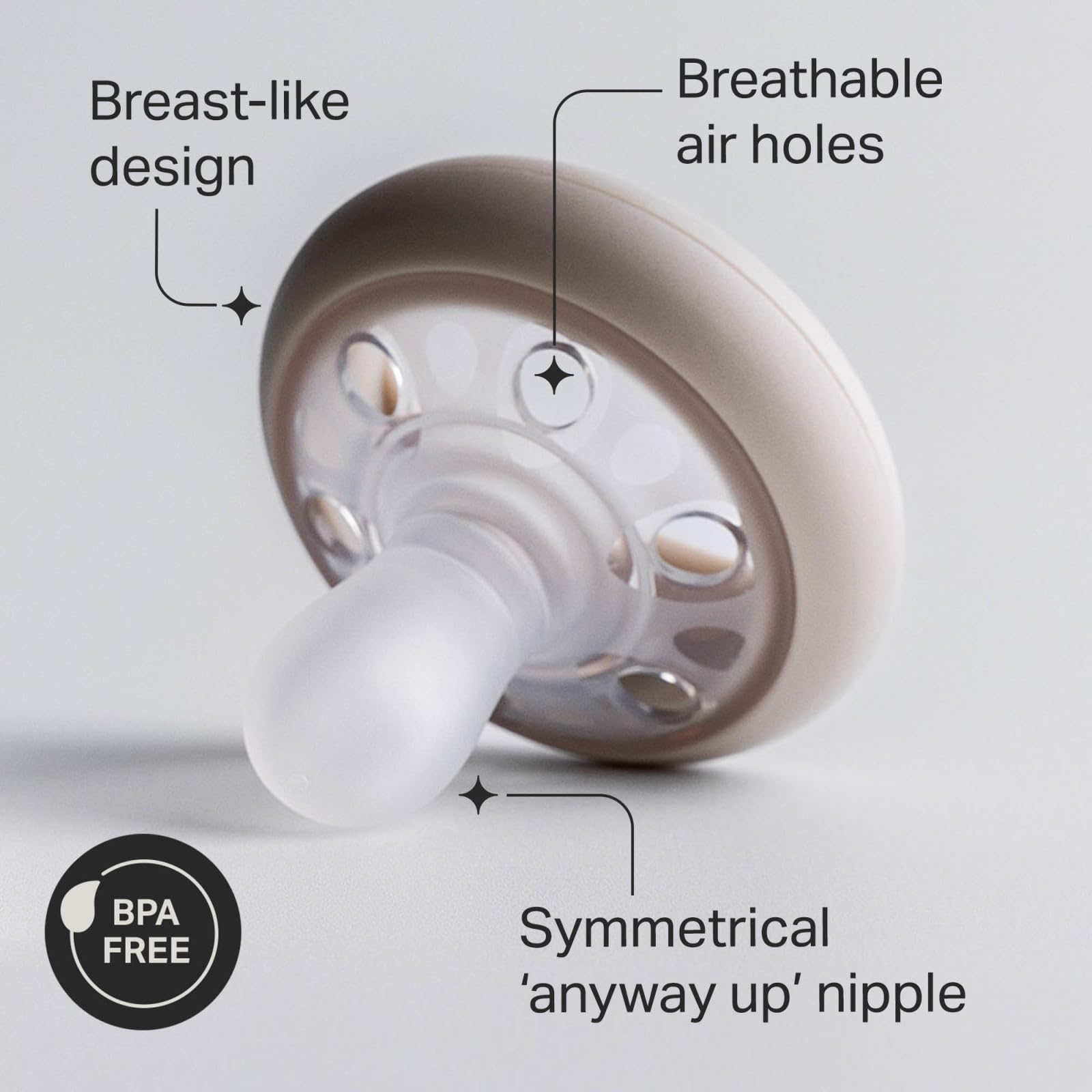 Buy now Tommee Tippee Breast-Like Pacifier, 0-6 Months, Symmetrical Design, Natural Breast-Like Baglet, BPA-Free Binkies, Pastel/Blue/Black, Pack of 4 at indiglob india