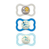 MAM Air Baby Pacifier, for Sensitive Skin, Sterilizer Case, 2 Pack, 16+ Months, Boy - Cotton / Iris / Sky