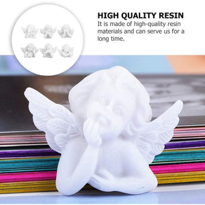 30Pcs Miniature Angel Figurine Mini Angel Statue Resin Embellishments Flatback Beads Charm Ornament Cherubs Angels for DIY Scrapbooking Craft Phone Case (Mixed Style)