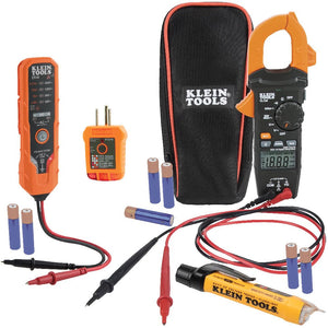 Buy now Klein Tools CL120VP Electrical Voltage Test Kit with Clamp Meter, Three Testers, Test Leads, Pouch and Batteries at indiglob india