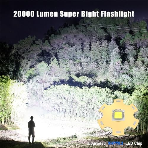 Buy now Goreit Super Bright LED Flashlight - 30W Output for 20000 Lumens & 3937ft Beam, USB-C Rechargeable with 12H Runtime, IP67 Waterproof Powerful Handheld Linternas for Home, Camping, Hiking, Emergency at indiglob india