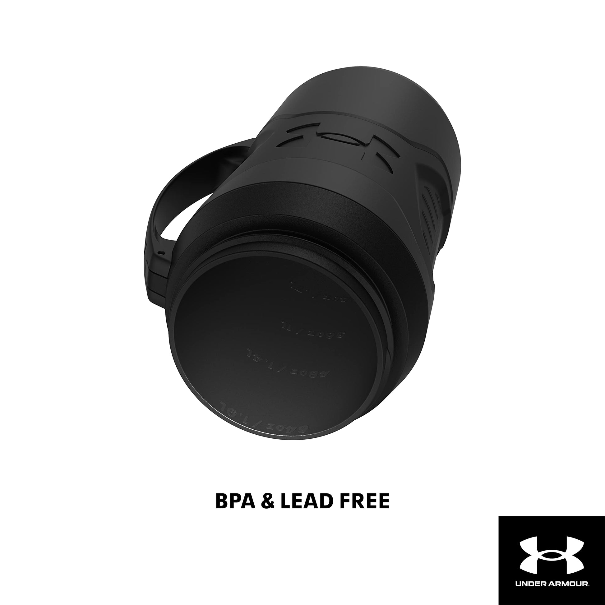 Buy now Under Armour Half Gallon Water Bottle Insulated, 64oz Insulated Water Bottle with Handle, Fence Hook, Leak Resistant, for Baseball, Football & More, Academy/Black at indiglob india