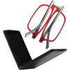 SKYOAK Evolved Folding Reading Glasses For Women Men Blue Light Blocking Anti UV Eyestrain Foldable Portable Compact Readers with Flat Hard Case Pocket Computer glasses 1.5 BLACK - Full Size-red