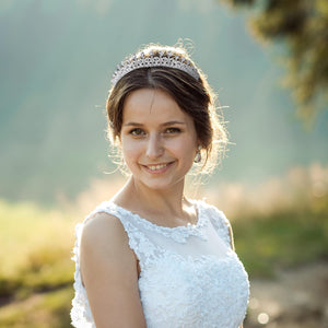 Lovelyshop Ribbon Shape Crystal Princess Bridal Alloy Tiara for Younger Woman in party wedding Quinceanera