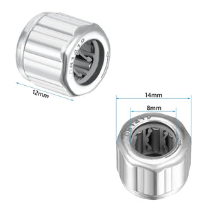 4 Pieces Needle Roller Bearings, One Way Bearing, 8mm Needle Bearings Bore 14mm OD 12mm Width, High Load Carrying Capacity and Stiffness