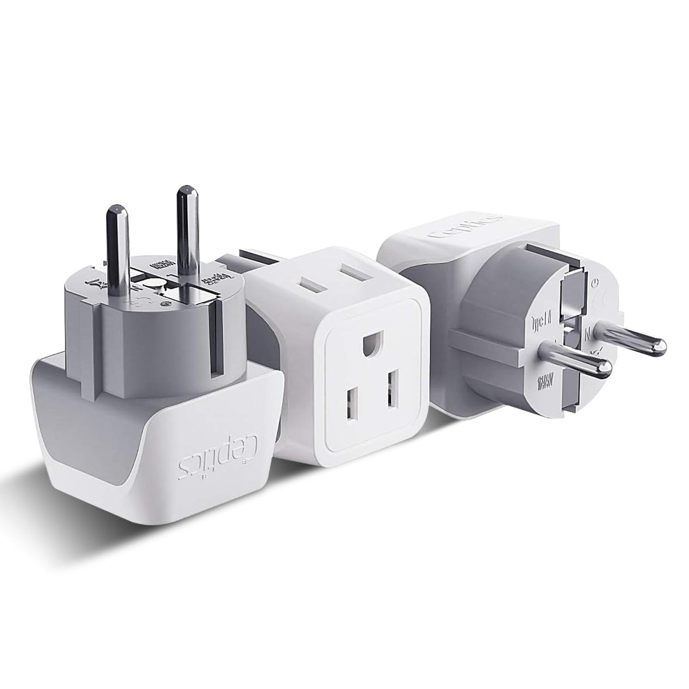 Buy now Ceptics Schuko Germany, France Plug Adapter, Dual Input - Ultra Compact Light Weight - Usa to Russia, South Korea Travel Adaptor Plug - Type E/F (3 Pack) at indiglob india