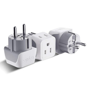 Buy now Ceptics Schuko Germany, France Plug Adapter, Dual Input - Ultra Compact Light Weight - Usa to Russia, South Korea Travel Adaptor Plug - Type E/F (3 Pack) at indiglob india
