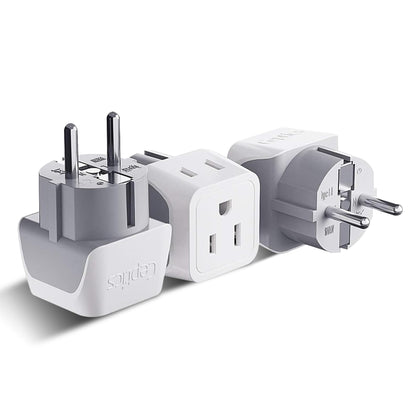 Buy now Ceptics Schuko Germany, France Plug Adapter, Dual Input - Ultra Compact Light Weight - Usa to Russia, South Korea Travel Adaptor Plug - Type E/F (3 Pack) at indiglob india