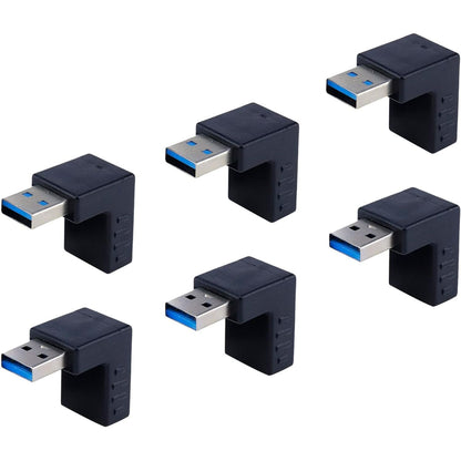 Antrader USB 3.0 Right Angle 90 Degree UP & Down Extension Cable Male to Female Converter Data Adapter Cord 2 Pairs