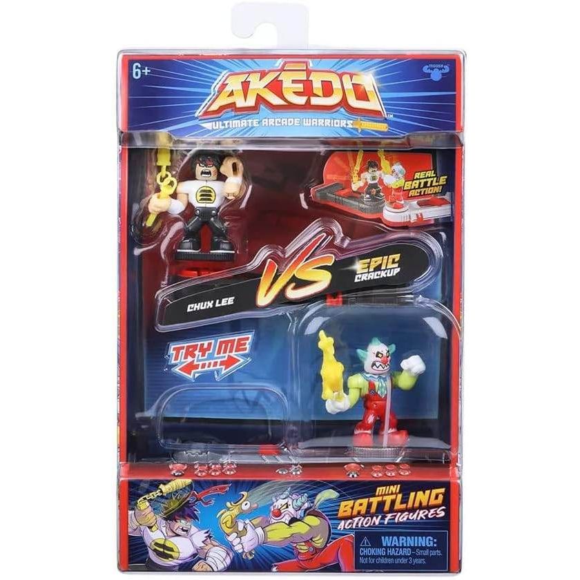 Akedo Ultimate Arcade Warriors Versus Pack - Chux Lee Vs Crackup, Multicolor (14257) - My Store