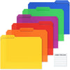 Dunwell Plastic Colored File Folders (6 Pack), 1/3 Tab Filing Folders for 8.5x11 Letter Size Documents, Assorted Colors, Acid-Free Poly, Includes Labels - 6 Vibrant