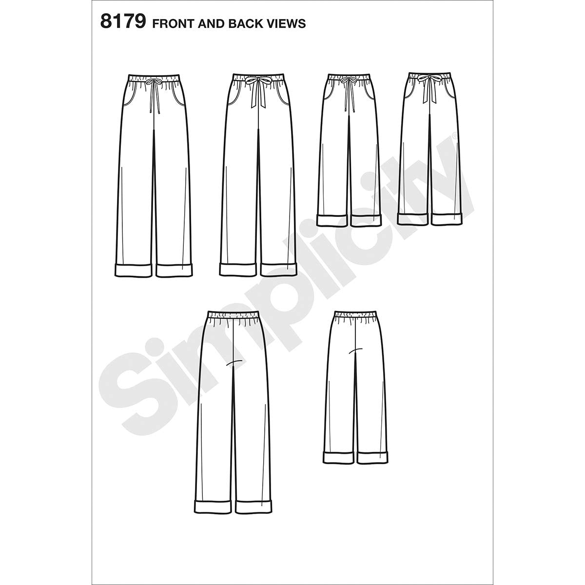 Buy now Simplicity 8179 Easy-to-Sew Children, Teen and Adult Pajama Pants Sewing Pattern in Sizes A (XS-XL) at indiglob india