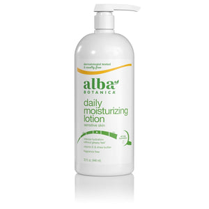 Alba Botanica Daily Moisturizing Lotion, Sensitive Skin, Fragrance Free, 32 Oz (Packaging May Vary)