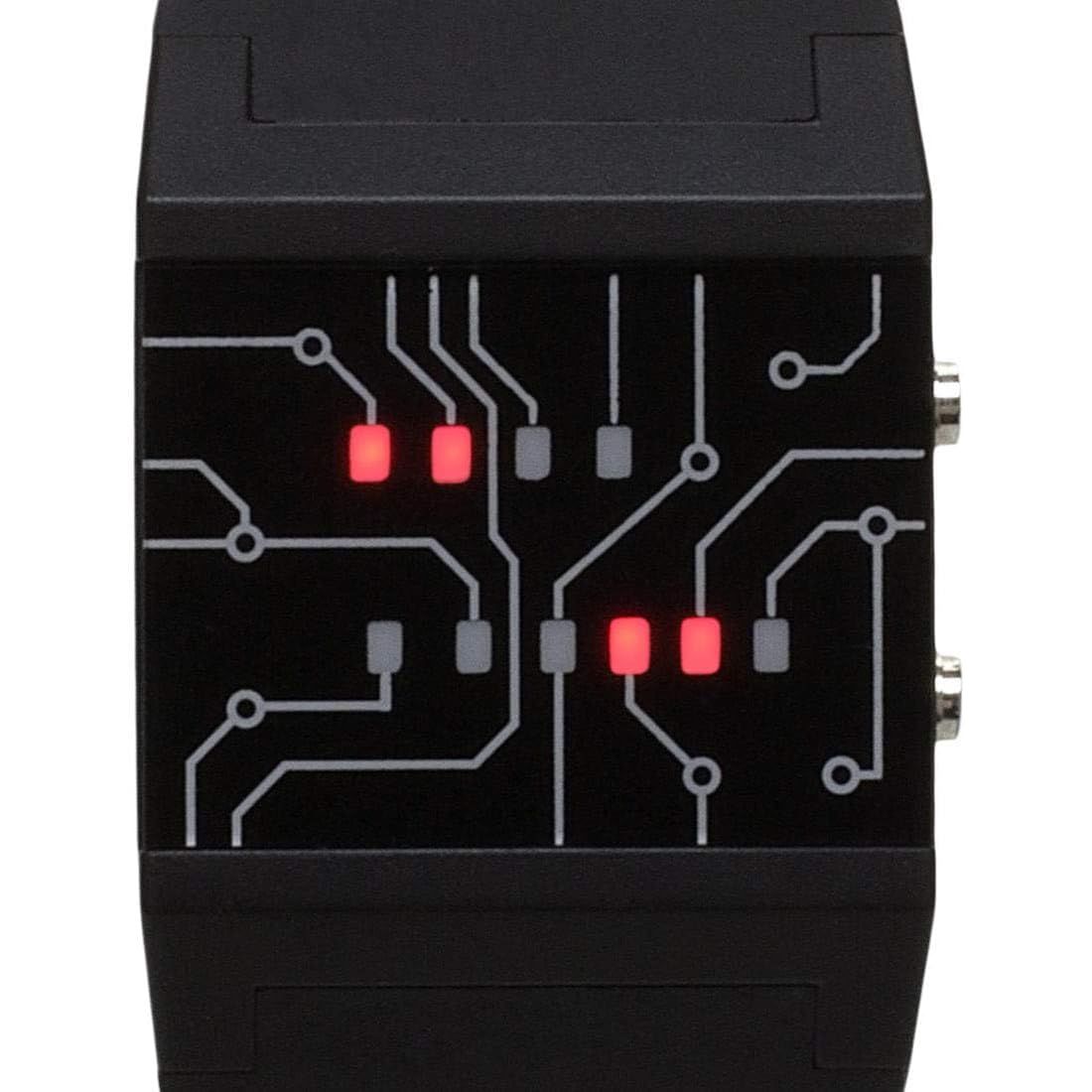 Buy now getDigital Binary Wrist Watch for Professionals with LED Lights - A Black Digital Clock That depicts The time as Binary Code at indiglob india