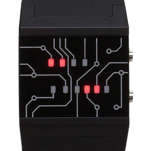 Buy now getDigital Binary Wrist Watch for Professionals with LED Lights - A Black Digital Clock That depicts The time as Binary Code at indiglob india